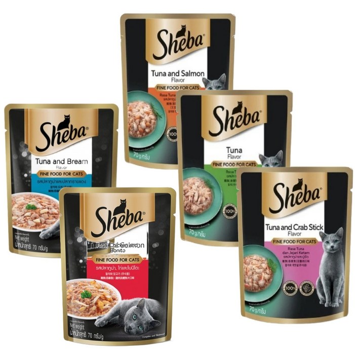 쉬바 고양이 주식파우치, 15개, 70g, 혼합맛