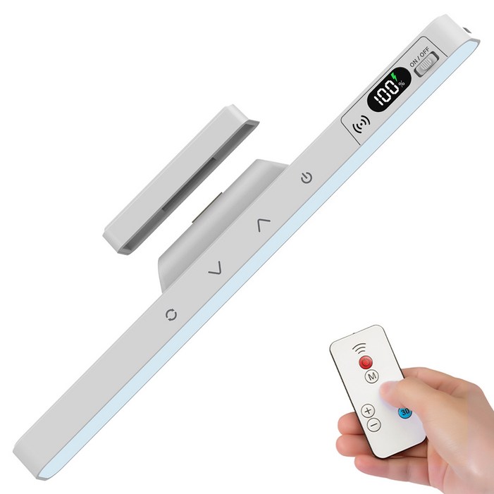 Danni 다용도 수치형 디스플레이 밝기조절 무선 자석 LED 무드등독서등, 화이트