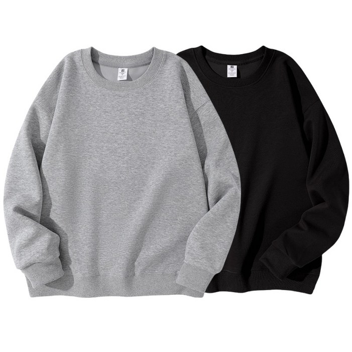 11 남자 맨투맨 긴팔티 데일리 오버핏 무지 면질 맨투맨 2장 세트 남녀공용 Sevenmoon