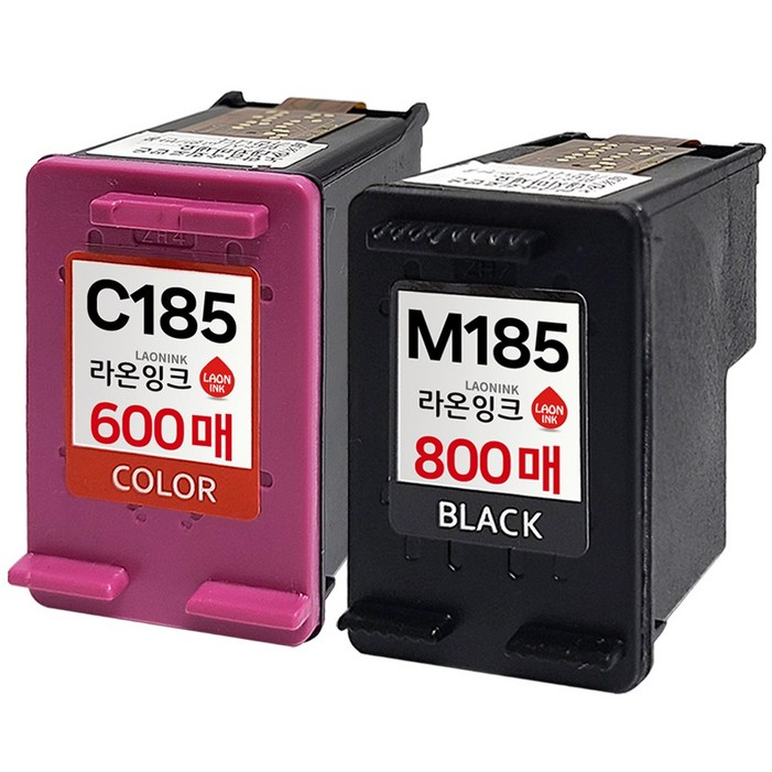 (800매 특대용량 세트) INK-M185 잉크 INK-C185 호환 SL-J1680 J1683 J1685 J1780W J1780DW J1785W M185XL C185XL 라온잉크