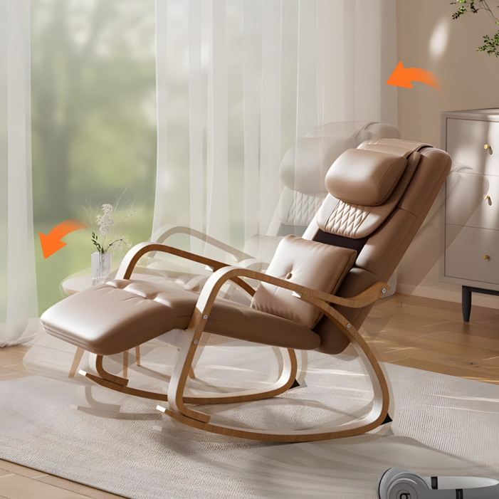 전신 안마의자 흔들의자 선물 모던 안락의자 안마기 마사지 전기안마 휴식공간 5단계 발받침 진동 온열, 베이지