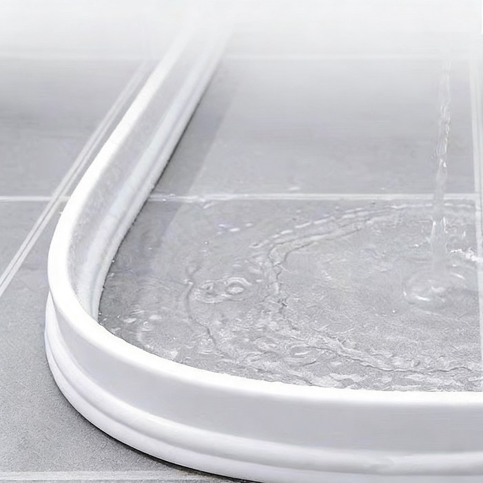 Equator 5cm 워터가드 물막이 고급형 샤워부스 욕실 화장실 세면대 물막이 싱크대, 흰색