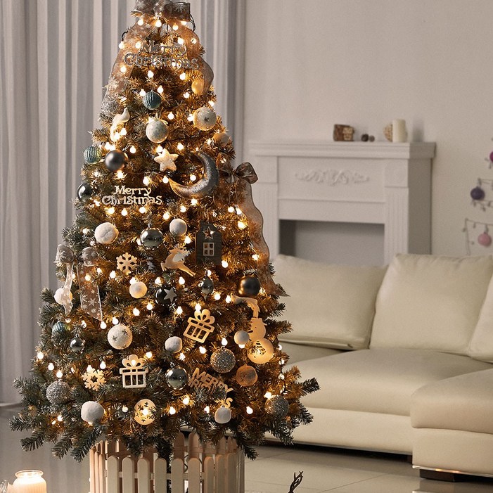 연필트리 크리스마스트리 장식 전구 대형트리 풀세트2m