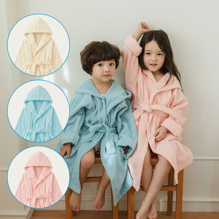소프넬 유아 가운 아동 어린이 비치타월 샤워 목욕 가운, 핑크