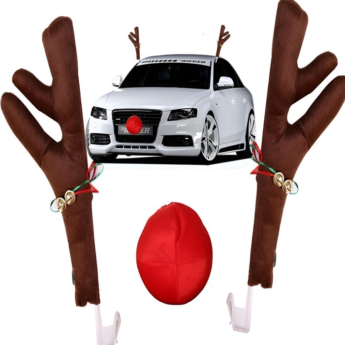 ROOICE 크리스마스 장식 자동차용 루돌프 크리스마스 세트증정QCZS3