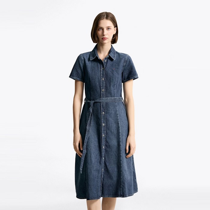 타미힐피거 데님 우븐 셔츠 드레스 T22F1TDR052WT11BJ
