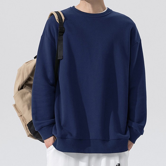 엠씨티 프리미엄 오버핏 DY 3단쭈리 무지 맨투맨