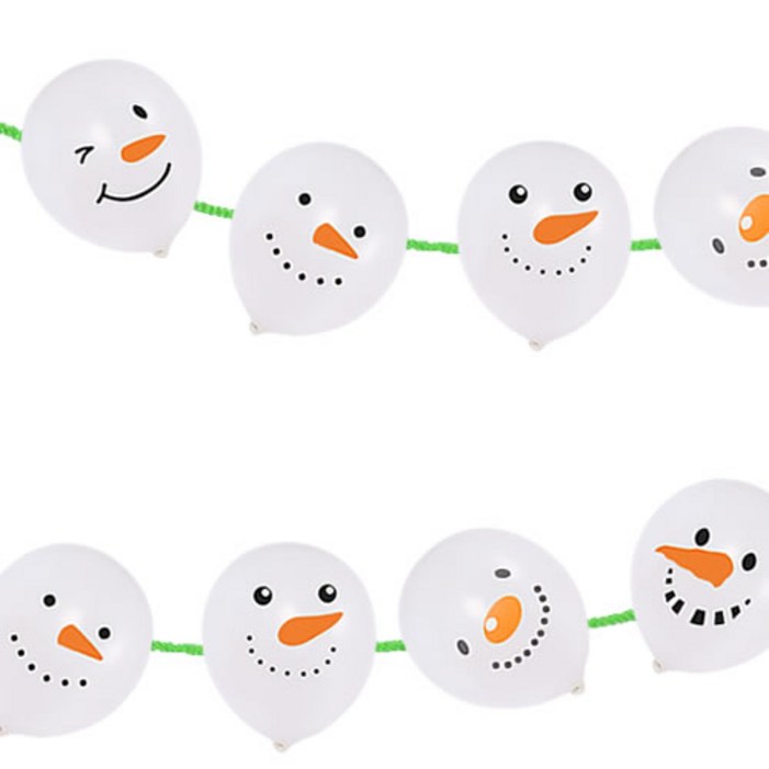 스마일 눈사람 풍선(5개)