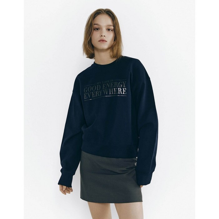 지오다노 2025 가을 NEW 한소희 여자 라운드 맨투맨 굿에너지325511 4칼라