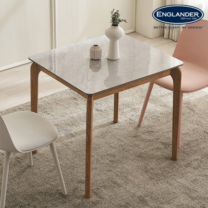 타볼라 푸르티 통세라믹 고무나무 원목 2인용 식탁(의자 미포함)