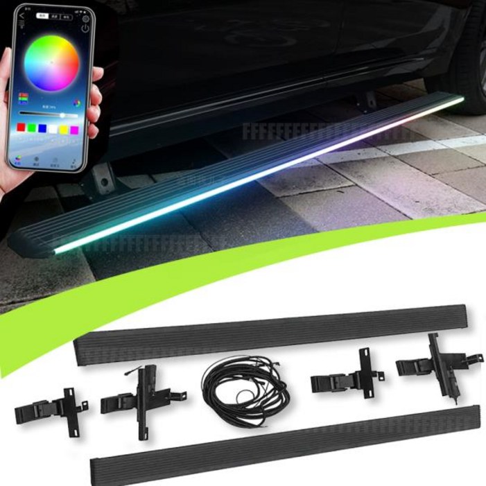 BMW X6 G06 20202024 에 적합, 배치식 전기 러닝 보드, 사이드 스텝 너프 바, LED 조명 포함, 2 개