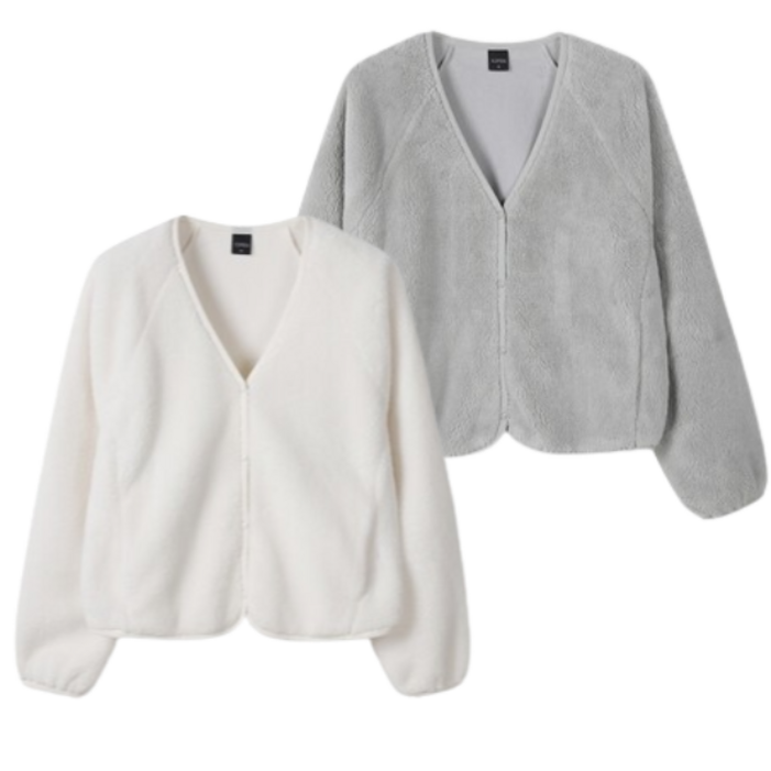 탑텐 여성 소프트 플리스 스냅 가디건 국내매장