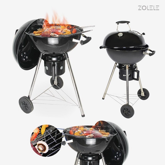 조엘리 캠핑용 럭셔리 애플 바베큐그릴 숯불 직화 훈제 BBQ 바베큐 구이, 1개 조엘리 캠핑용 럭셔리 애플 바베큐그릴 숯불 직화 훈제 BBQ 바베큐 구이, 1개