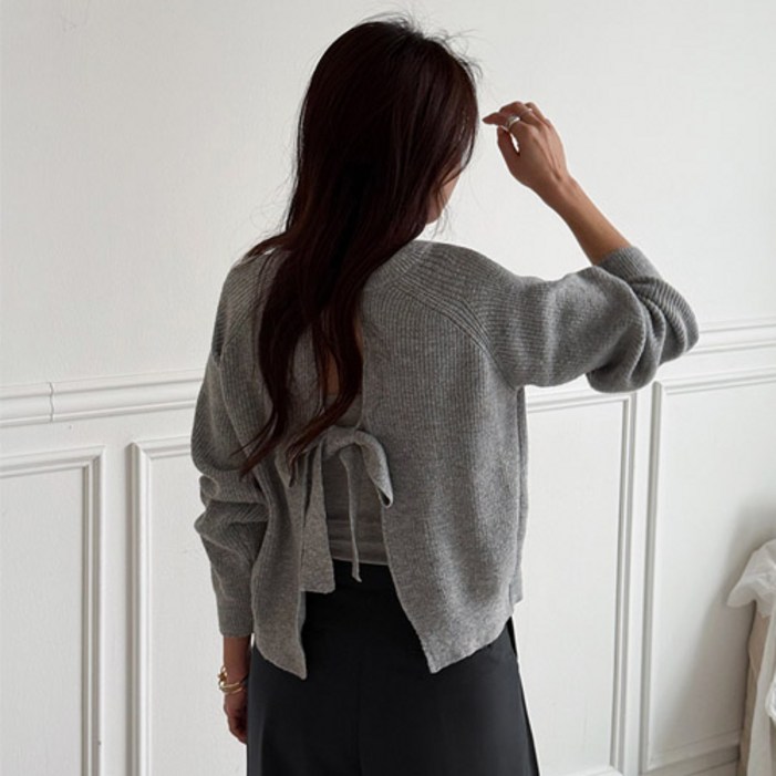 난닝구랑엘샤 뒷트임리본니트