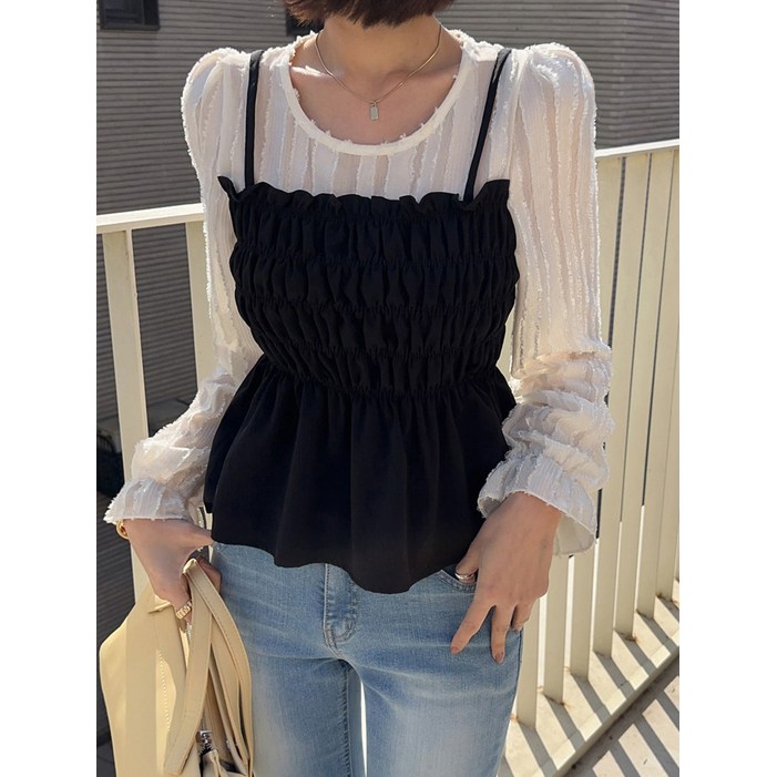 다바걸 사봉뷔스티에블라우스