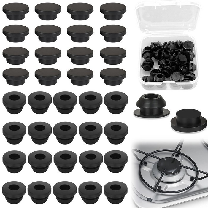 36개 고무 플러그 5mm 실리콘 스냅인 잠금 구멍 플러그, 실리콘 고무 구멍 플러그, 실리콘 잠금 구멍 플러그 솔리더,도메틱 Smev Thetford와 호환되는 보호 고무 플러그, 36개