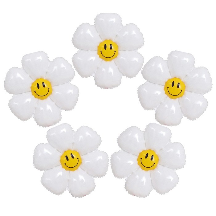 데이지풍선 꽃풍선 특대형110cm, 대형72cm, 중형45cm 풍선 장식 파티용품세트 에브리띵스마일1095, 5개, 데이지 특대형