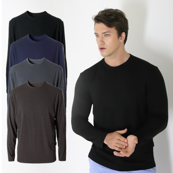 발렌티노크리스티 4장세트 모달 라운드 웜 긴팔티셔츠