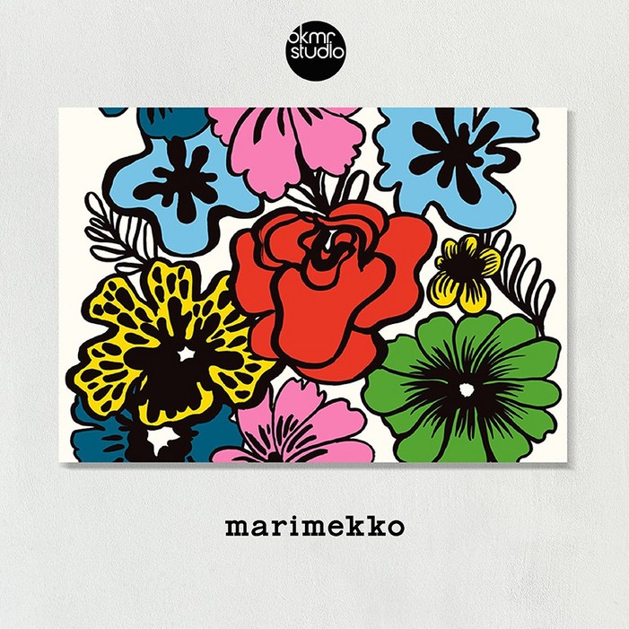 마리메꼬 엘라군엘라마 멀티컬러 대형 패브릭액자, 멀티컬러