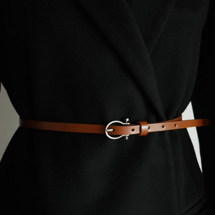 여성벨트 원피스 정장 이태리 가죽 허리띠 얇은 코트 자켓 소가죽 슬림 여자 밸트 띠아띠아 006