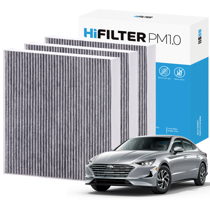 2+1 하이필터 PM1.0 활성탄 자동차 에어컨필터 현대