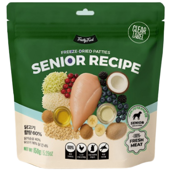 트러스티푸드 강아지 동결건조 사료 연령별 치킨패티 시니어, 150g, 3개, 닭