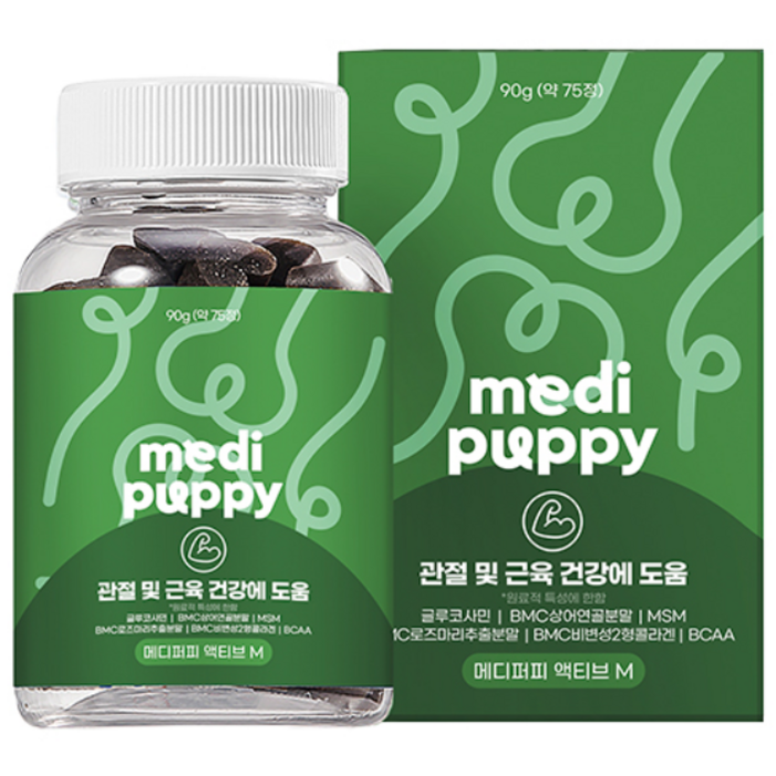 메디퍼피 리포좀 관절 근육 강화 영양제 강아지 글루코사민 노령견 노견 슬개골 다리떨림, 1개, 관절, 90g