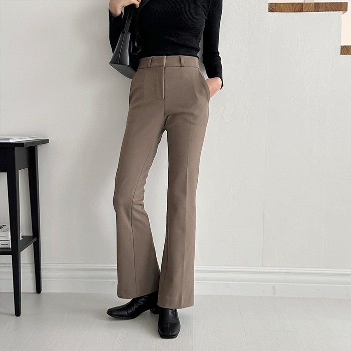 여자 가을 겨울 따뜻하고 부드러운 링클프리 세미부츠컷 스판 슬랙스 3컬러 AJL005