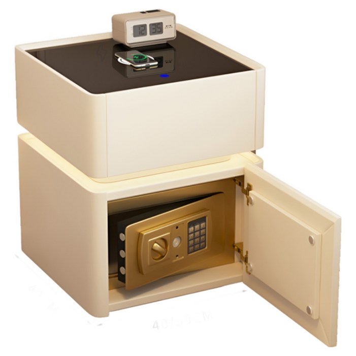 반티오 가정용 소형 금고 협탁 스마트 비밀 수납 침대 거실 집들이, 베이지