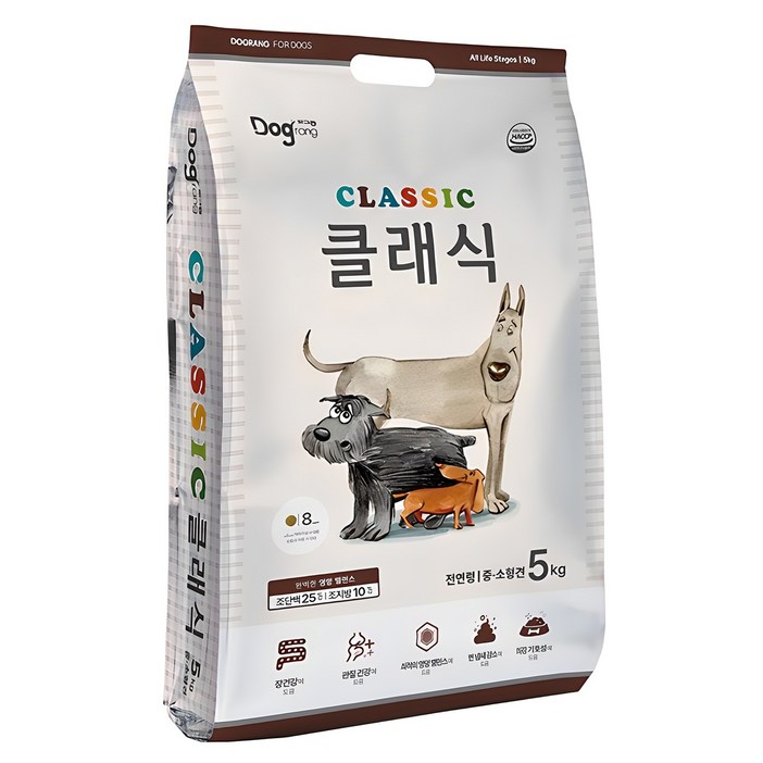 도그랑 전연령 강아지 클래식 건식사료, 닭, 5kg, 1개 도그랑 전연령 강아지 클래식 건식사료, 닭, 5kg, 1개