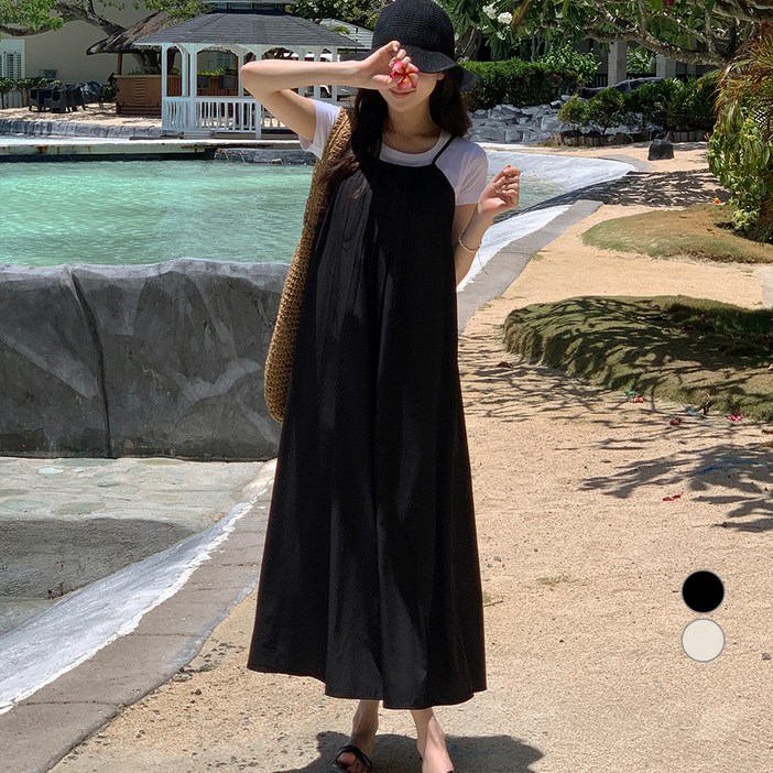 아피나르 여성용 핀턱 플리츠 뷔스티에 원피스