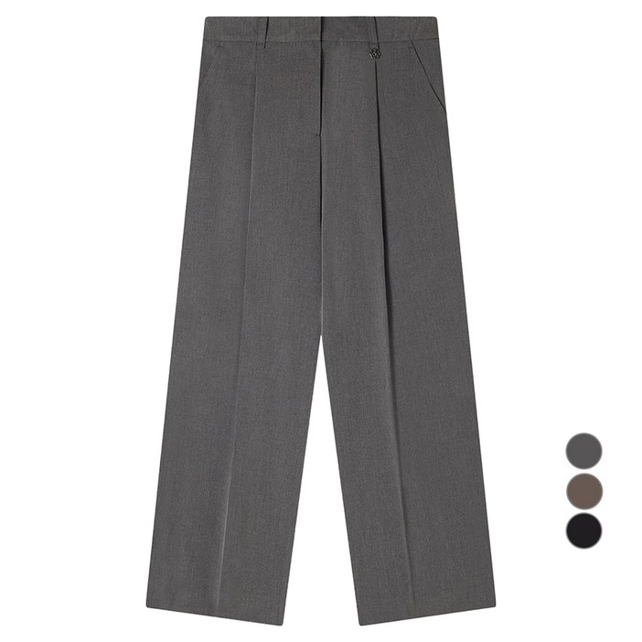 로엠 여성용 원턱 기본버전 히든밴딩 와이드 슬랙스