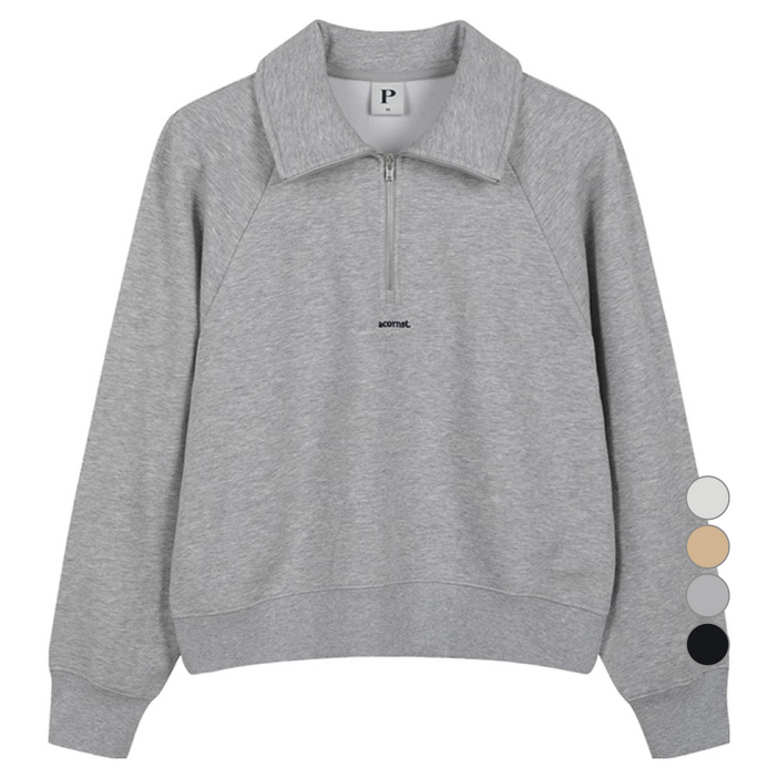 폴햄 여성용 플리스 하프집업 크롭 맨투맨