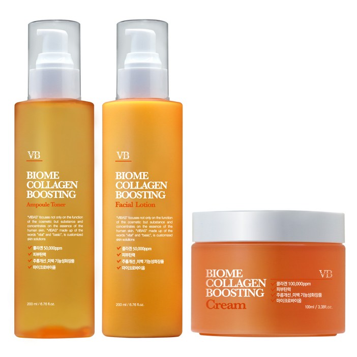 비바스 바이옴 콜라겐부스팅 탄력스킨 200ml 로션 200ml 크림 100ml 세트, 1세트 비바스 바이옴 콜라겐부스팅 탄력스킨 200ml 로션 200ml 크림 100ml 세트, 1세트