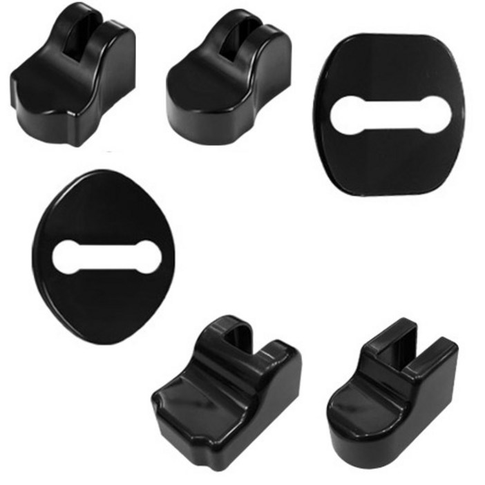 지티글로벌 아트로마 도어 스트라이커 커버 2p  체커 커버 3p 세트, 블랙, 레이