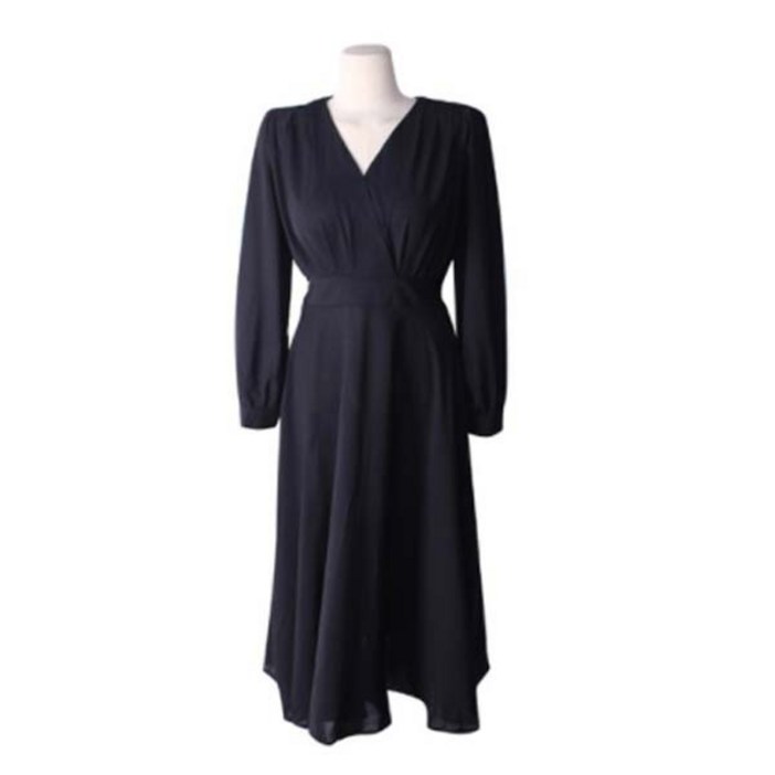 여성용 랩스타일 플레어 쉬폰 원피스 OPS7290K21