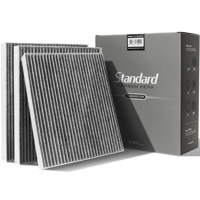 필터포유 활성탄 스탠다드 자동차 에어컨필터, CFUS018, 3개
