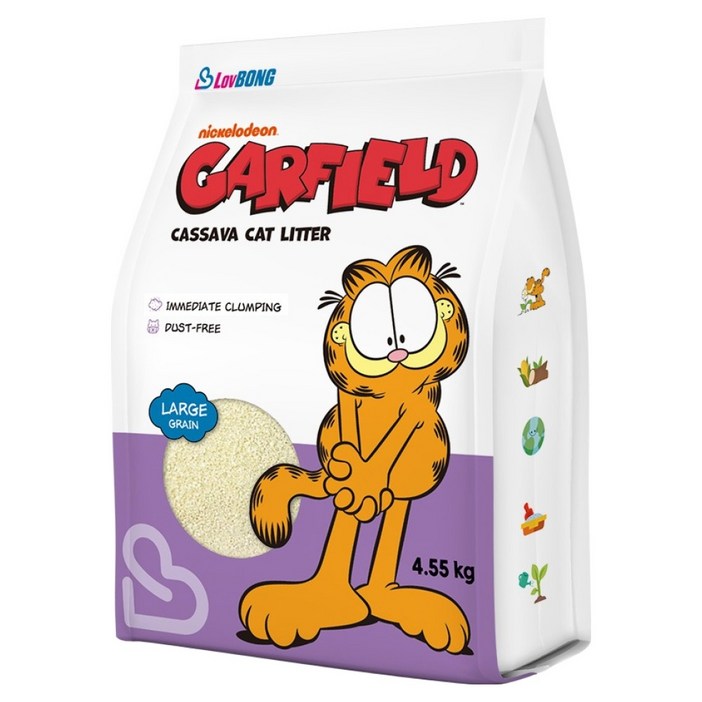 러봉 응고형 가필드 카사바 굵은입자 고양이 모래