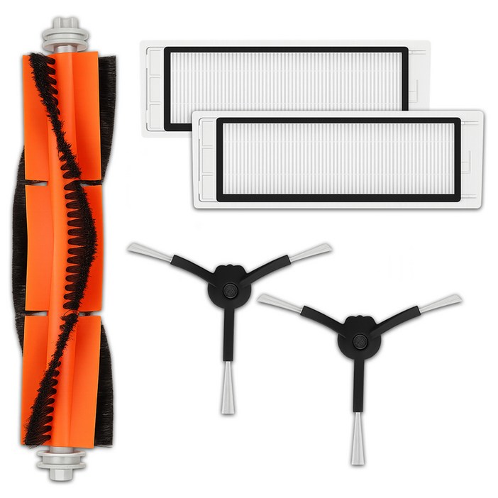 멋진공간 샤오미 로보락 2세대 / 3세대 / s5 max / s6 maxv 호환 필터 + 메인 브러쉬 검정 + 사이드브러쉬 세트