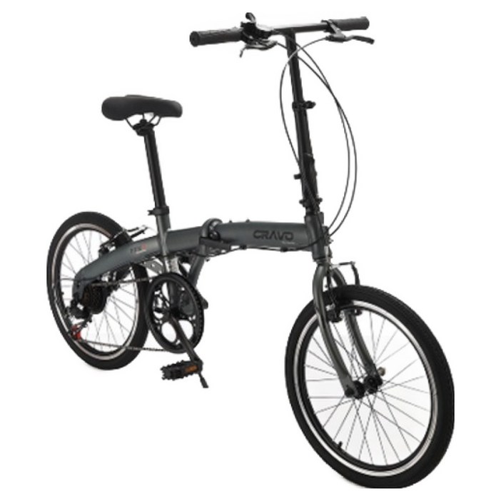 시마노 크라보 FFV7 미니벨로 시마노 7단 접이식 자전거, 티타늄 그레이, 153cm, 1개