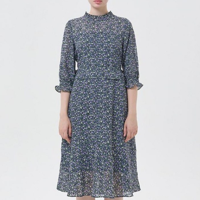 올리비아하슬러 플라워 패턴 포인트 롱 원피스 OHCFOP101