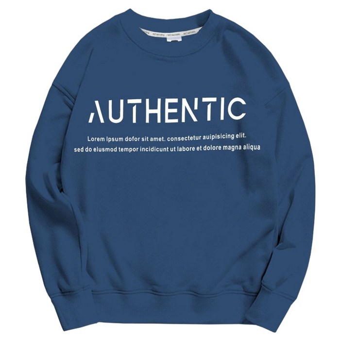 문컬렉션 남녀공용 쭈리면 오버핏 레터링 어센틱 긴팔 맨투맨