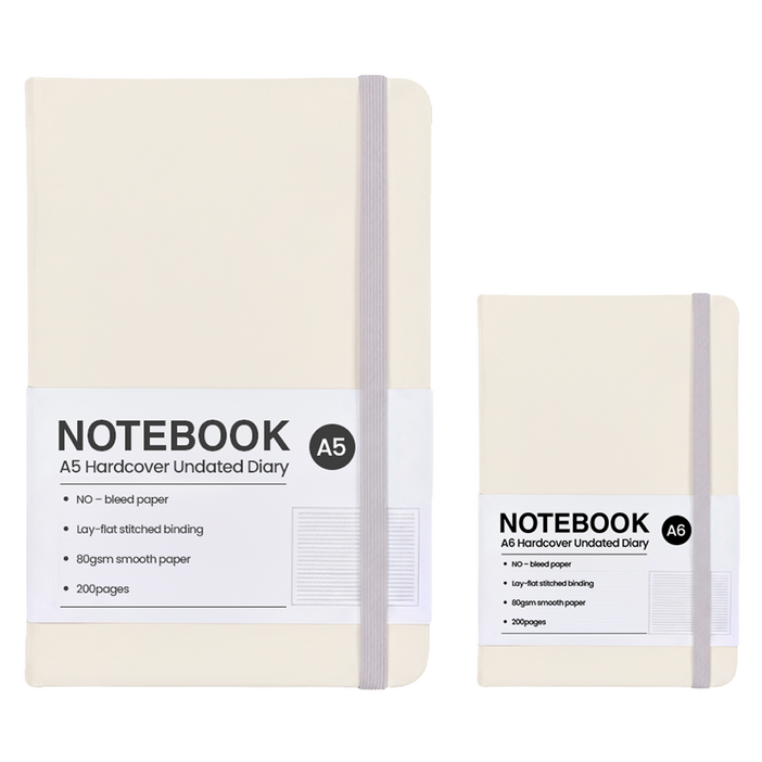 모더너리 하드커버 만년 다이어리 2종 세트, 크림 화이트, 1개