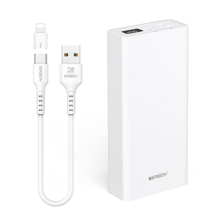SPEEDY 슬림핏 대용량 보조배터리 30000mAh C타입 케이블