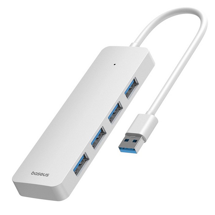 베이스어스 울트라조이 시리즈 4in1 USB 허브 라이트 15cm, 문 화이트, 1개 베이스어스 울트라조이 시리즈 4in1 USB 허브 라이트 15cm, 문 화이트, 1개