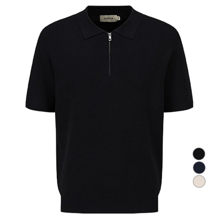 지오지아 남성용 미라쿨 반팔 반집업 카라 니트 AEF2EU1101