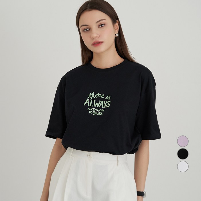 ELLE GIRL 루즈핏 올웨이즈 프린트 순면 반팔 티셔츠
