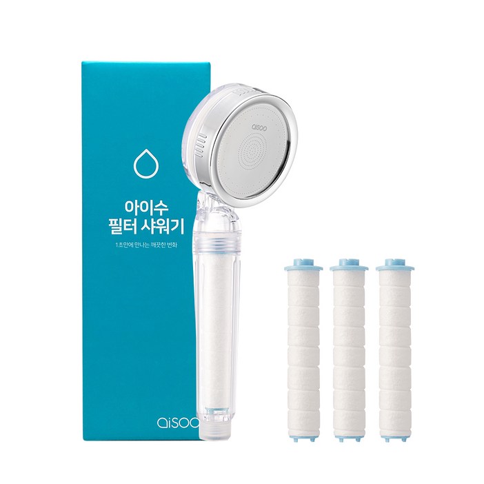 아이수 필터샤워기 + 리필필터 3p, 1세트, 단일색상