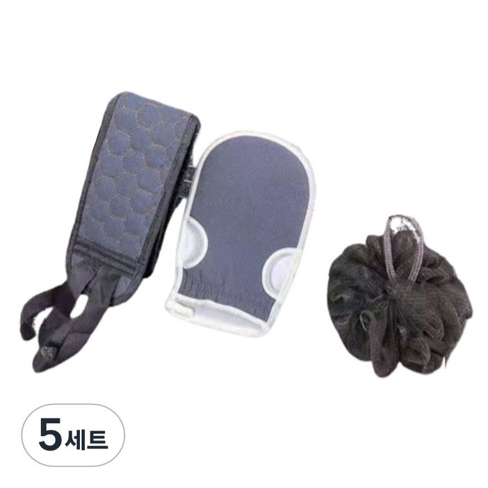 미동마켓 소프트 샤워타올 3종 세트, 그레이, 5세트