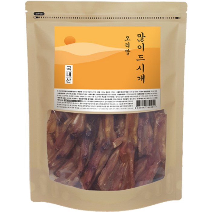 많이드시개 강아지 대용량 수제간식, 오리발, 400g, 1개 많이드시개 강아지 대용량 수제간식, 오리발, 400g, 1개